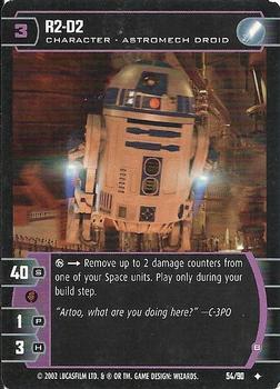 2002 Wizards of the Coast Star Wars Sith Rising TCG #54 R2-D2 Front