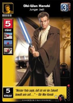 1999 Decipher Young Jedi: Menace of Darth Maul (German Version) #1 Obi-Wan Kenobi, Yunger Jedi Front