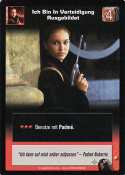 1999 Decipher Young Jedi: Menace of Darth Maul (German Version) #57 Ich Bin In Verteidigung Ausgebildet Front