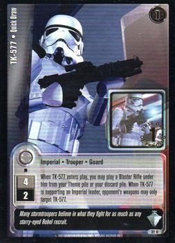 2001 Decipher Jedi Knights TCG: Masters of the Force - First Day of Printing #37 TK-577 - Quick Draw Front