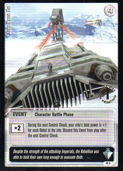 2001 Decipher Jedi Knights TCG: Masters of the Force - First Day of Printing #49 Just Hang On Front