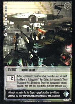 2001 Decipher Jedi Knights TCG: Masters of the Force - First Day of Printing #67 Get Her Ready for Takeoff Front