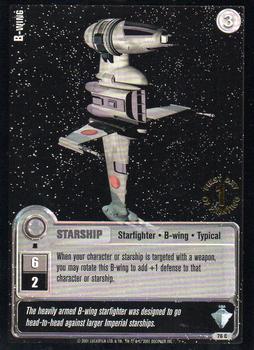 2001 Decipher Jedi Knights TCG: Masters of the Force - First Day of Printing #76 B-wing Front