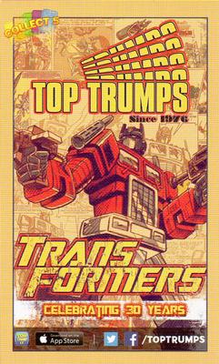 2014 Top Trumps Transformers Celebrating 30 Years #NNO Bluestreak Back