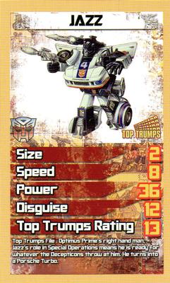 2014 Top Trumps Transformers Celebrating 30 Years #NNO Jazz Front