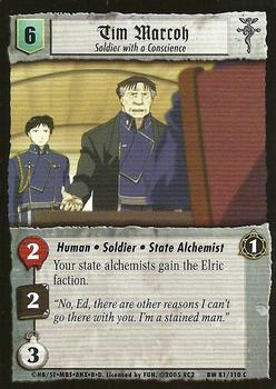 2005 Fullmetal Alchemist Blood & Water TCG #81 Tim Marcoh, Soldier with a Conscience Front