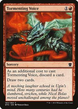 2015 Magic the Gathering Dragons of Tarkir #163 Tormenting Voice Front