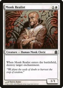2011 Magic the Gathering Commander #20 Monk Realist Front