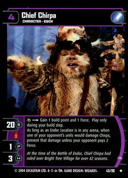 2004 Wizards of the Coast Star Wars: Return of the Jedi TCG #45 Chief Chirpa (A) Front