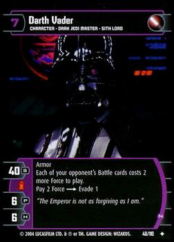 2004 Wizards of the Coast Star Wars: Return of the Jedi TCG #46 Darth Vader (N) Front