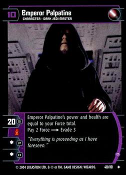 2004 Wizards of the Coast Star Wars: Return of the Jedi TCG #48 Emperor Palpatine (D) Front