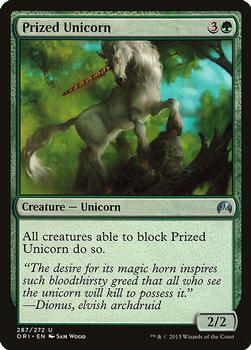 2015 Magic the Gathering Magic Origins #287 Prized Unicorn Front