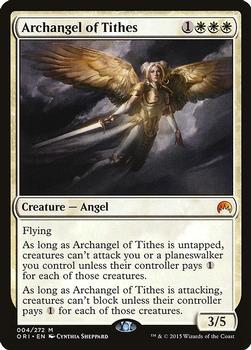 2015 Magic the Gathering Magic Origins #4 Archangel of Tithes Front