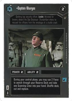 1998 Decipher Star Wars CCG A New Hope Unlimited #NNO Captain Khurgee Front