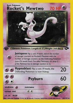 2000 Pokemon Gym Challenge 1st Edition #14/132 Rocket's Mewtwo Front