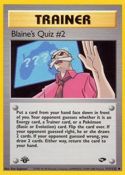 2000 Pokemon Gym Challenge 1st Edition #111/132 Blaine's Quiz #2 Front