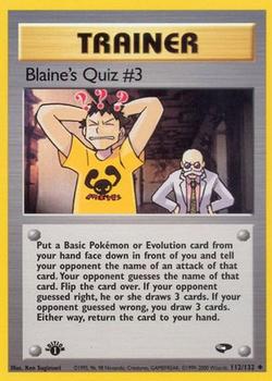 2000 Pokemon Gym Challenge 1st Edition #112/132 Blaine's Quiz #3 Front