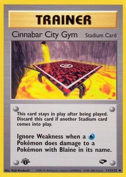2000 Pokemon Gym Challenge 1st Edition #113/132 Cinnabar City Gym Front