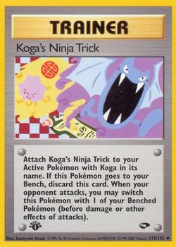 2000 Pokemon Gym Challenge 1st Edition #115/132 Koga's Ninja Trick Front
