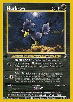 2000 Pokemon Neo Genesis 1st Edition #24/111 Murkrow Front