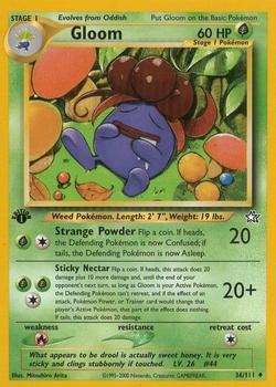 2000 Pokemon Neo Genesis 1st Edition #36/111 Gloom Front