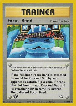 2000 Pokemon Neo Genesis 1st Edition #86/111 Focus Band Front
