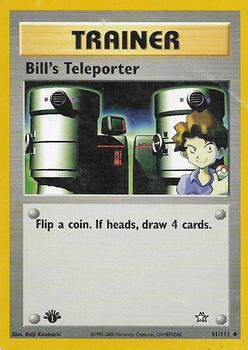 2000 Pokemon Neo Genesis 1st Edition #91/111 Bill's Teleporter Front