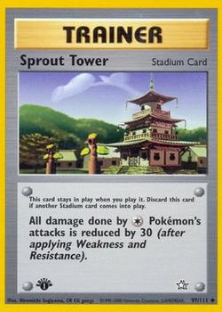 2000 Pokemon Neo Genesis 1st Edition #97/111 Sprout Tower Front