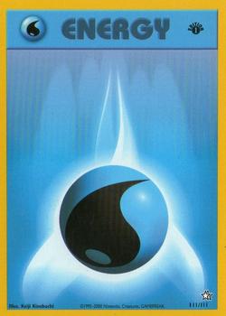 2000 Pokemon Neo Genesis 1st Edition #111/111 Water Energy Front