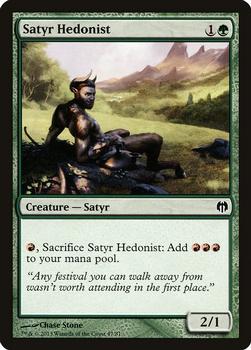 2013 Magic the Gathering Duel Decks: Heroes vs. Monsters #47 Satyr Hedonist Front