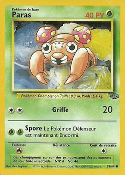 1999 Pokemon Jungle French #59/64 Paras Front