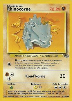 1999 Pokemon Jungle French #61/64 Rhinocorne Front