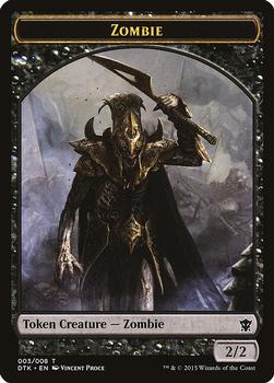2015 Magic the Gathering Dragons of Tarkir - Tokens #003/008 Zombie Front