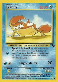 1999 Pokemon Fossil French #51/62 Krabby Front