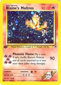 2000 Pokemon Gym Heroes 1st Edition #1/132 Blaine's Moltres Front