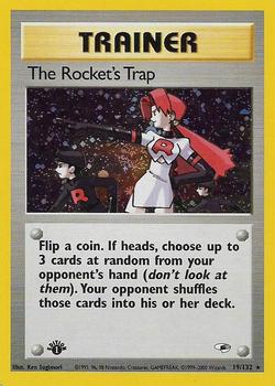 2000 Pokemon Gym Heroes 1st Edition #19/132 The Rocket's Trap Front