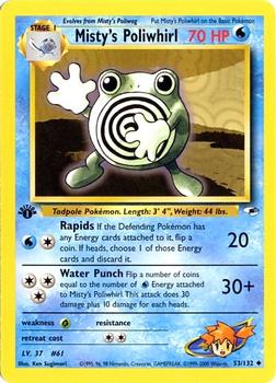 2000 Pokemon Gym Heroes 1st Edition #53/132 Misty's Poliwhirl Front