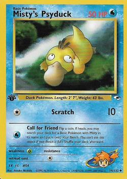 2000 Pokemon Gym Heroes 1st Edition #54/132 Misty's Psyduck Front