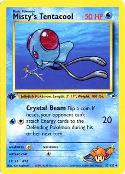 2000 Pokemon Gym Heroes 1st Edition #57/132 Misty's Tentacool Front