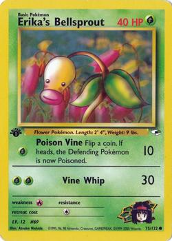 2000 Pokemon Gym Heroes 1st Edition #75/132 Erika's Bellsprout Front