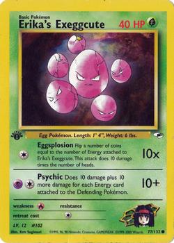2000 Pokemon Gym Heroes 1st Edition #77/132 Erika's Exeggcute Front