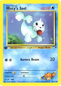 2000 Pokemon Gym Heroes 1st Edition #88/132 Misty's Seel Front