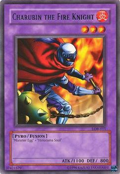 2002 Yu-Gi-Oh! Legend of Blue Eyes White Dragon North American English #LOB-015 Charubin the Fire Knight Front