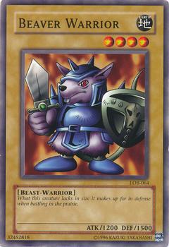 2002 Yu-Gi-Oh! Legend of Blue Eyes White Dragon North American English #LOB-064 Beaver Warrior Front