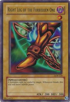 2002 Yu-Gi-Oh! Legend of Blue Eyes White Dragon North American English #LOB-120 Right Leg of the Forbidden One Front