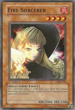 2003 Yu-Gi-Oh! Labyrinth of Nightmare 1st Edition #LON-036 Fire Sorcerer Front