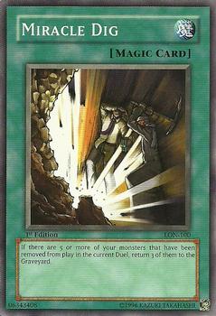 2003 Yu-Gi-Oh! Labyrinth of Nightmare 1st Edition #LON-100 Miracle Dig Front