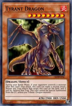 2003 Yu-Gi-Oh! Legacy of Darkness #LOD-034 Tyrant Dragon Front