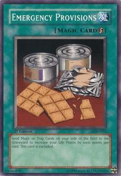 2003 Yu-Gi-Oh! Legacy of Darkness 1st Edition #LOD-033 Emergency Provisions Front