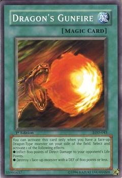 2003 Yu-Gi-Oh! Legacy of Darkness 1st Edition #LOD-045 Dragon's Gunfire Front